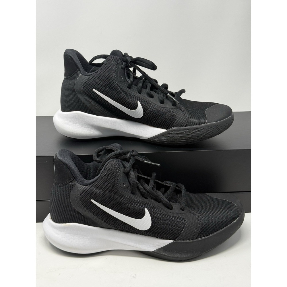 Boys Nike Precision III Black White Comfort Basketball Shoes AQ7495-002 Size 4.5